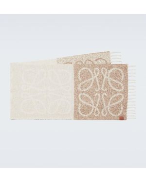 Loewe Anagram Alpaca-Blend Boucle Scarf - Natural