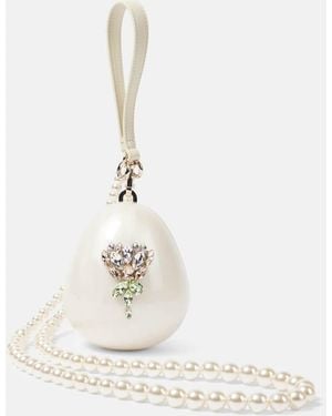 Simone Rocha Egg Micro Embellished Clutch - White