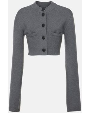 KHAITE Ello Cropped Wool-Blend Jacket - Grey