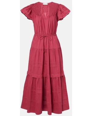 Ulla Johnson Marika Cotton And Silk Voile Maxi Dress - Red
