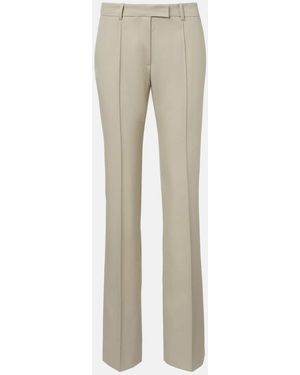 The Attico Low-Rise Wool Straight Pants - Natural