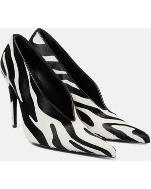 Magda Butrym Zebra-Print Leather Pumps - Black