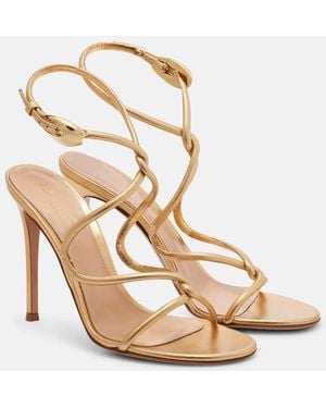 Gianvito Rossi Mamba 105 Leather Sandals - Metallic
