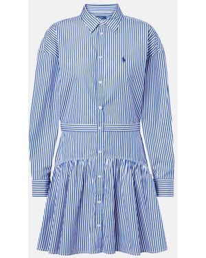 Polo Ralph Lauren Striped Cotton Shirt Dress - Blue