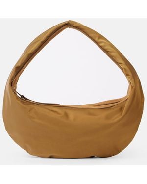 KHAITE Olivia Medium Suede-Trimmed Shoulder Bag - Brown