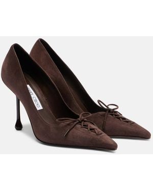 Jimmy Choo Scarlett 95 Suede Pumps - Brown