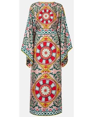 Dolce & Gabbana Printed Silk Gown - Red