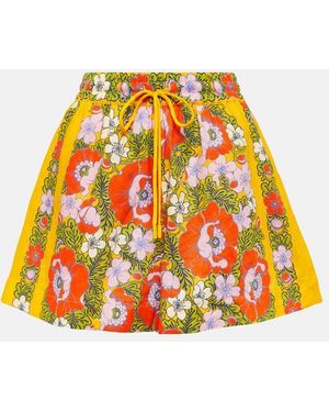 ALÉMAIS Floral Linen Shorts - Multicolour