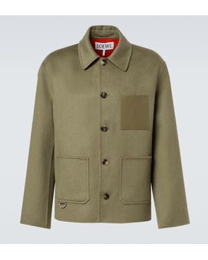 Loewe Anagram Wool And Cashmere Jacket - Green