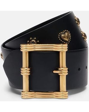 Etro Embellished Leather Belt - Blue