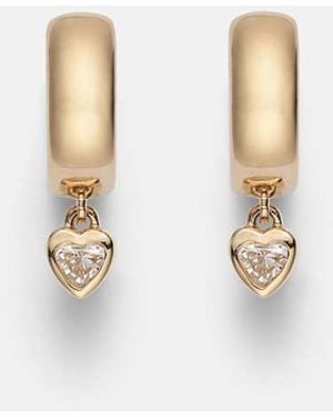 Roxanne First 14Kt Hoop Earrings With Diamonds - White