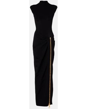 Balmain Gathered Gown - Black
