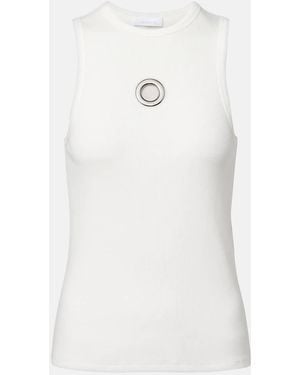 Rabanne Embellished Cotton-Blend Tank Top - White