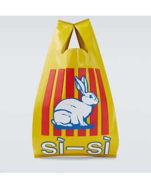 Bottega Veneta Supermercato Leather Tote Bag - Yellow