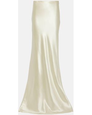 Danielle Frankel Bridal Dree Silk And Wool Satin Maxi Skirt - White