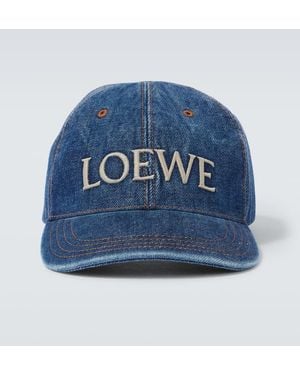 Loewe Logo Denim Baseball Cap - Blue
