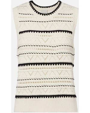 Varley Athena Pointelle Cotton Sweater Vest - Natural