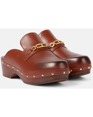 Tom Ford Whitney Leather Clogs - Brown