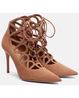 Gianvito Rossi Pointy 95 Suede Pumps - Brown