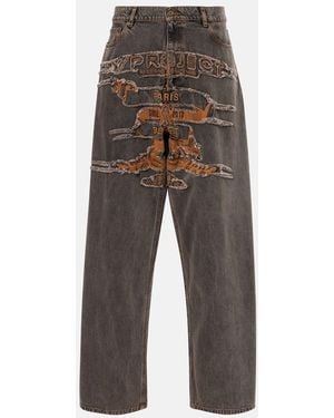 Y. Project Evergreen High-Rise Wide-Leg Jeans - Grey