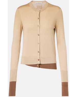 Acne Studios Silk, Wool, And Cashmere Cardigan - Natural