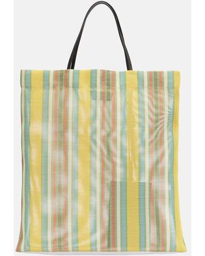 The Row Barn Mini Striped Mesh Tote Bag - Yellow