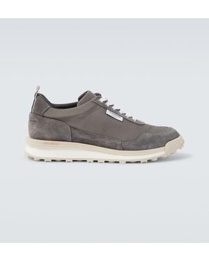 Thom Browne Suede-Trimmed Sneakers - Grey