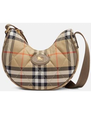 Burberry Horseshoe Small Check Crossbody Bag - Metallic