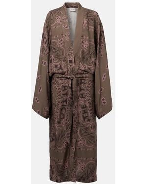The Attico Bandana Muslin Kaftan - Brown