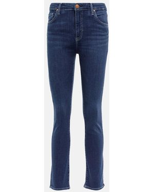 AG Jeans Mari High-Rise Slim Jeans - Blue