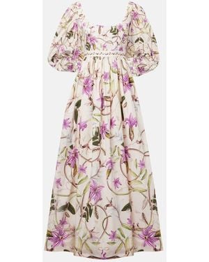 Agua Bendita Viviane Floral Cotton Maxi Dress - Pink