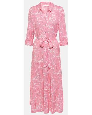 Heidi Klein Ischia Paisley Shirt Dress - Pink