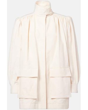 Chloé Gathered Cotton Canvas Jacket - Natural