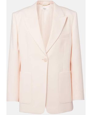Chloé Wool Gabardine Suit Jacket - Natural