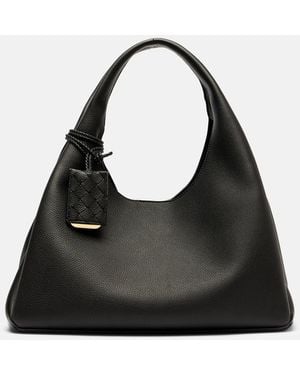 Bottega Veneta Great Campana Leather Shoulder Bag - Black