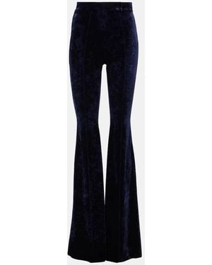 Alex Perry Velvet Flared Pants - Blue