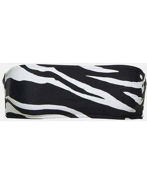 Stella McCartney Zebra-Print Bandeau Bikini Top - Black