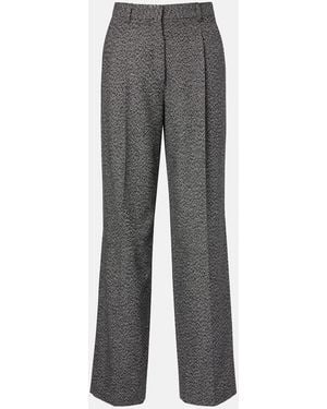 The Row Mikkela Cashmere And Wool Straight Pants - Grey