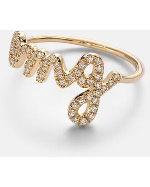 Sydney Evan Omg Script 14Kt Ring With Diamonds - White