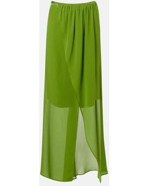 Christopher Esber Chain-Detail Silk Georgette Wrap Skirt - Green