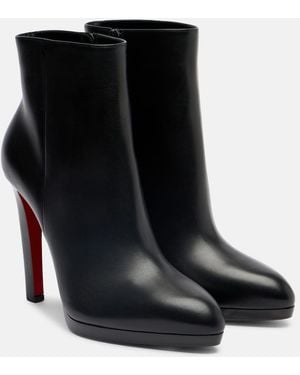 Christian Louboutin Fannylove 120 Leather Ankle Boots - Black