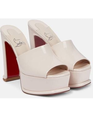 Christian Louboutin Amali Alta Patent Leather Mules - Pink