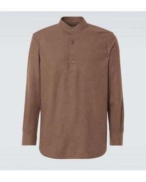 Loro Piana Elia Wool And Cashmere Shirt - Brown