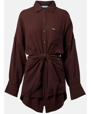 Melissa Odabash Sara Cotton Shirt Dress - Purple