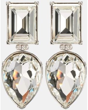 McQueen Crystal-Embellished Earrings - Metallic