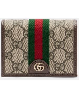 Gucci Ophidia Small Gg Leather-Trimmed Wallet - Metallic