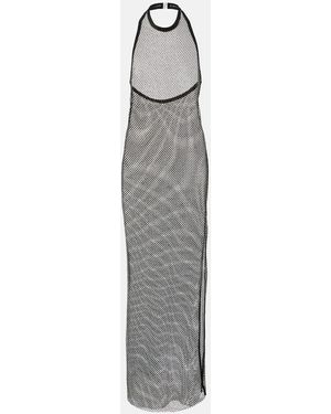 Jonathan Simkhai Inaya Embellished Mesh Midi Dress - Grey
