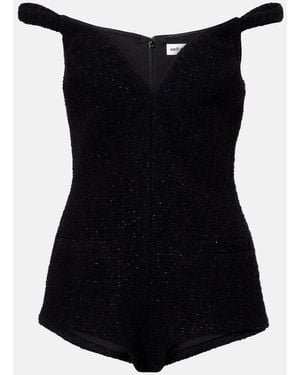 Self-Portrait Off-Shoulder Romper - Black