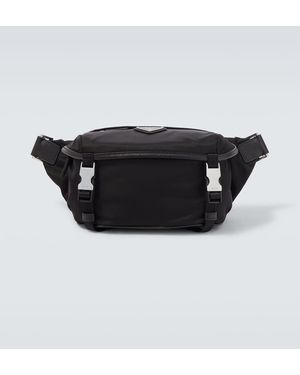 Prada Re-Nylon Leather-Trimmed Belt Bag - Black