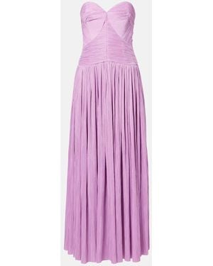 Jonathan Simkhai Aubriella Gathered Plisse Gown - Purple